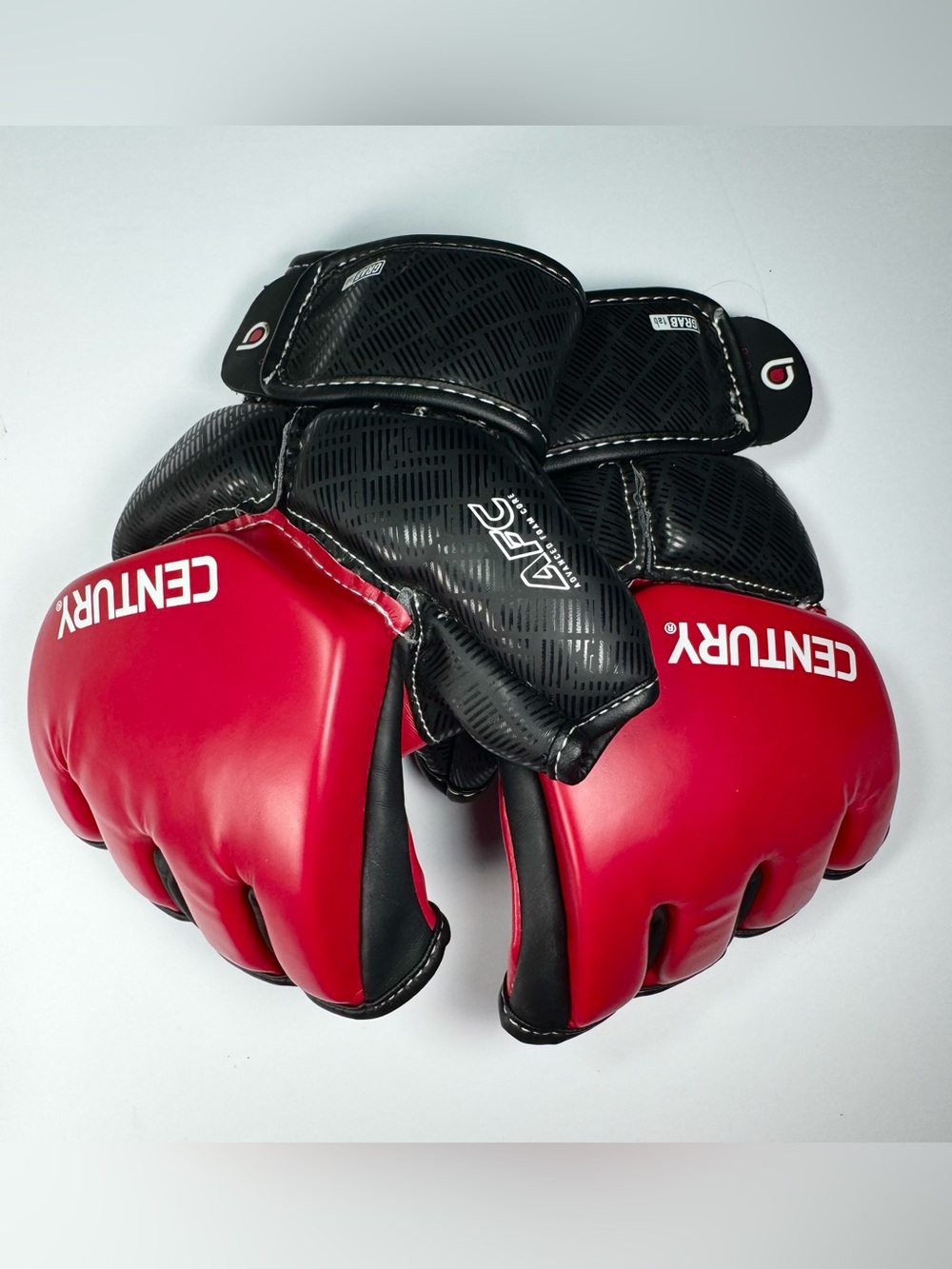 Century Brave MMA Competition Gloves Martial Arts Open Palm Red Black Size L/XL